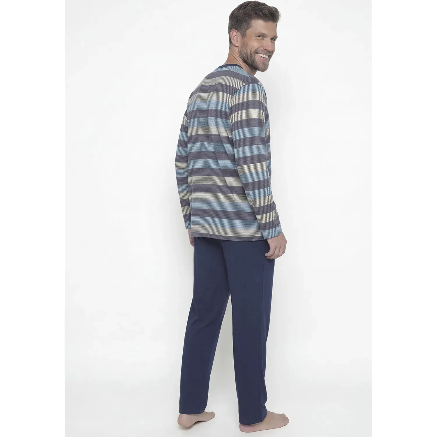 Pijama Kayser Hombre Pantalon Algodon color azul | Platanitos