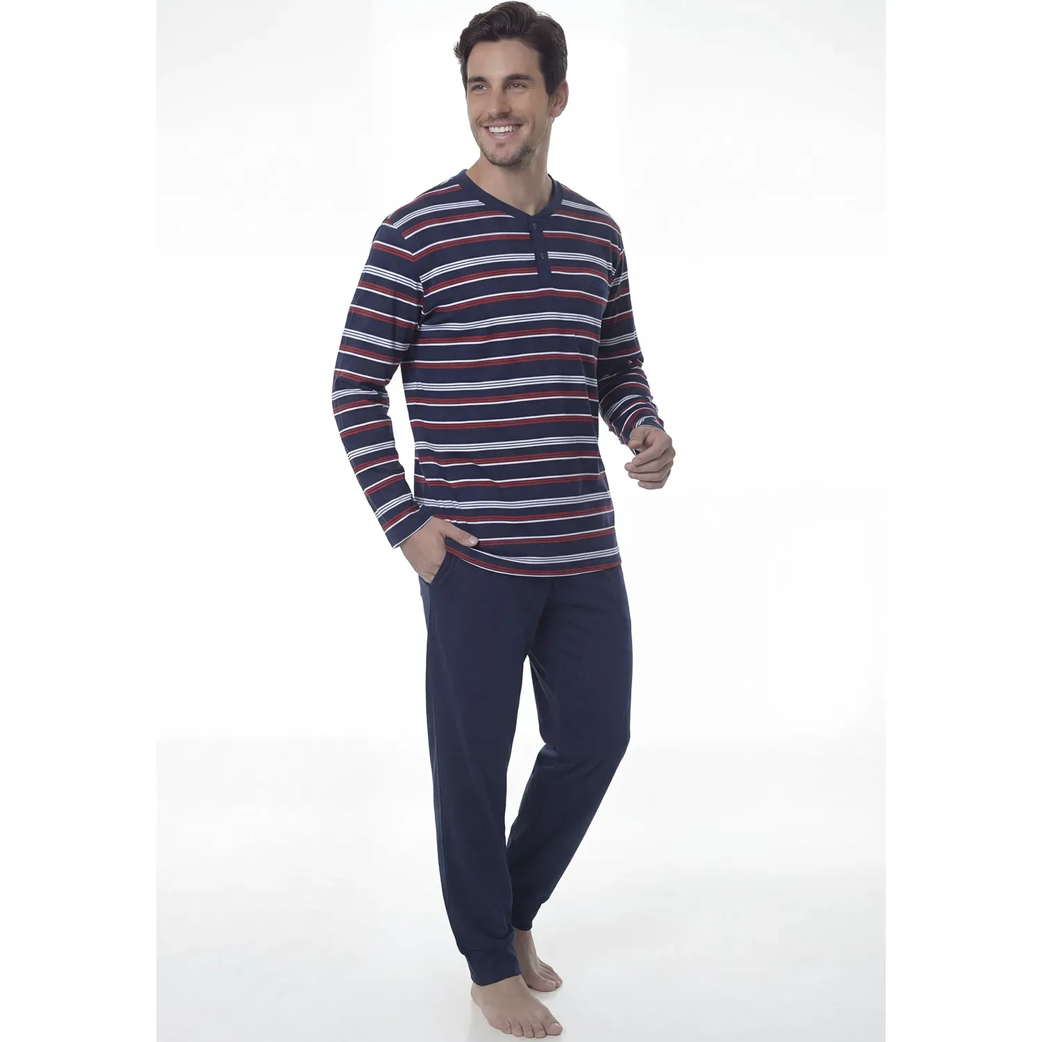 Pijama Kayser Hombre Pantalon Algodon color rojo | Platanitos