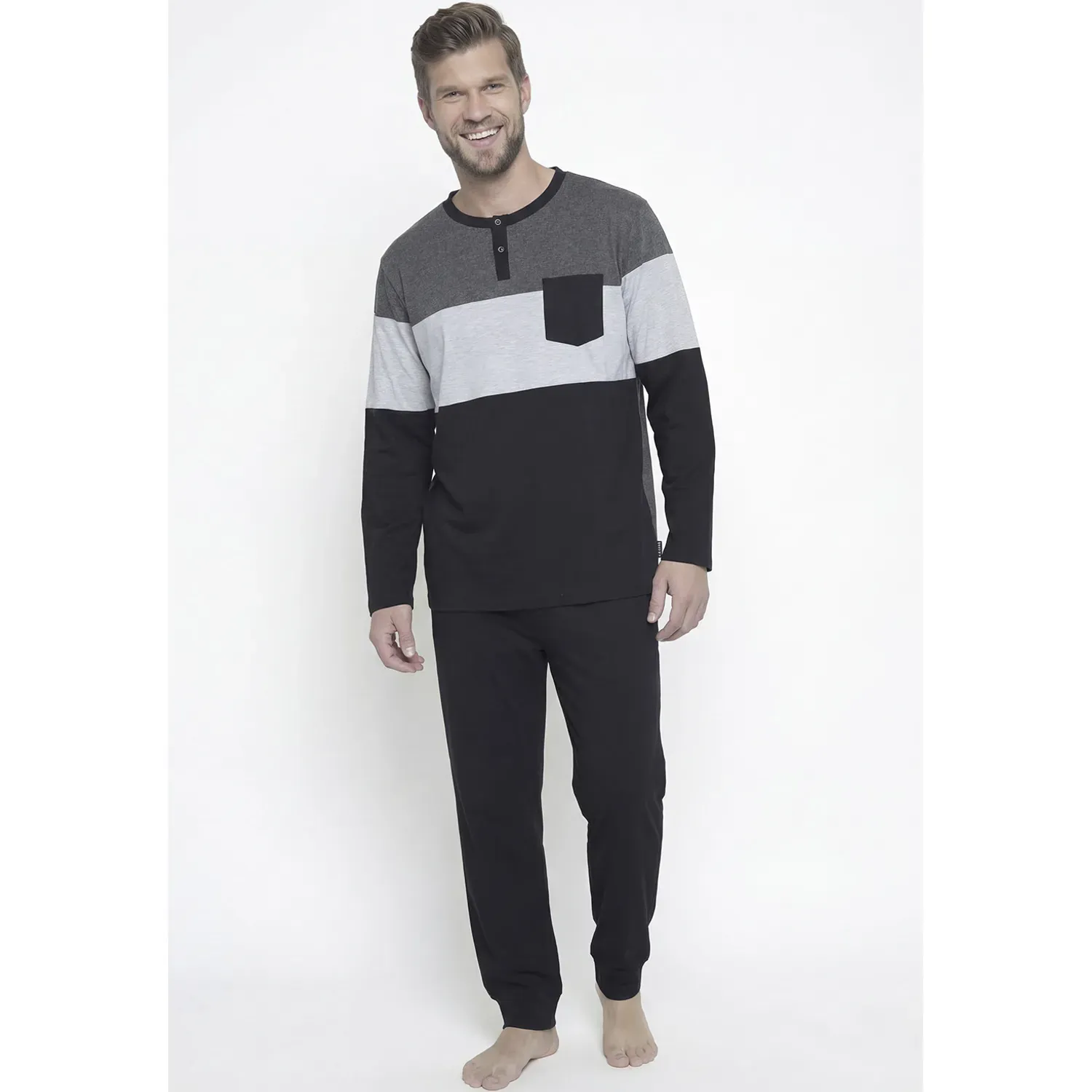 Pijama Kayser Hombre Pantalon Algodon color negro | Platanitos