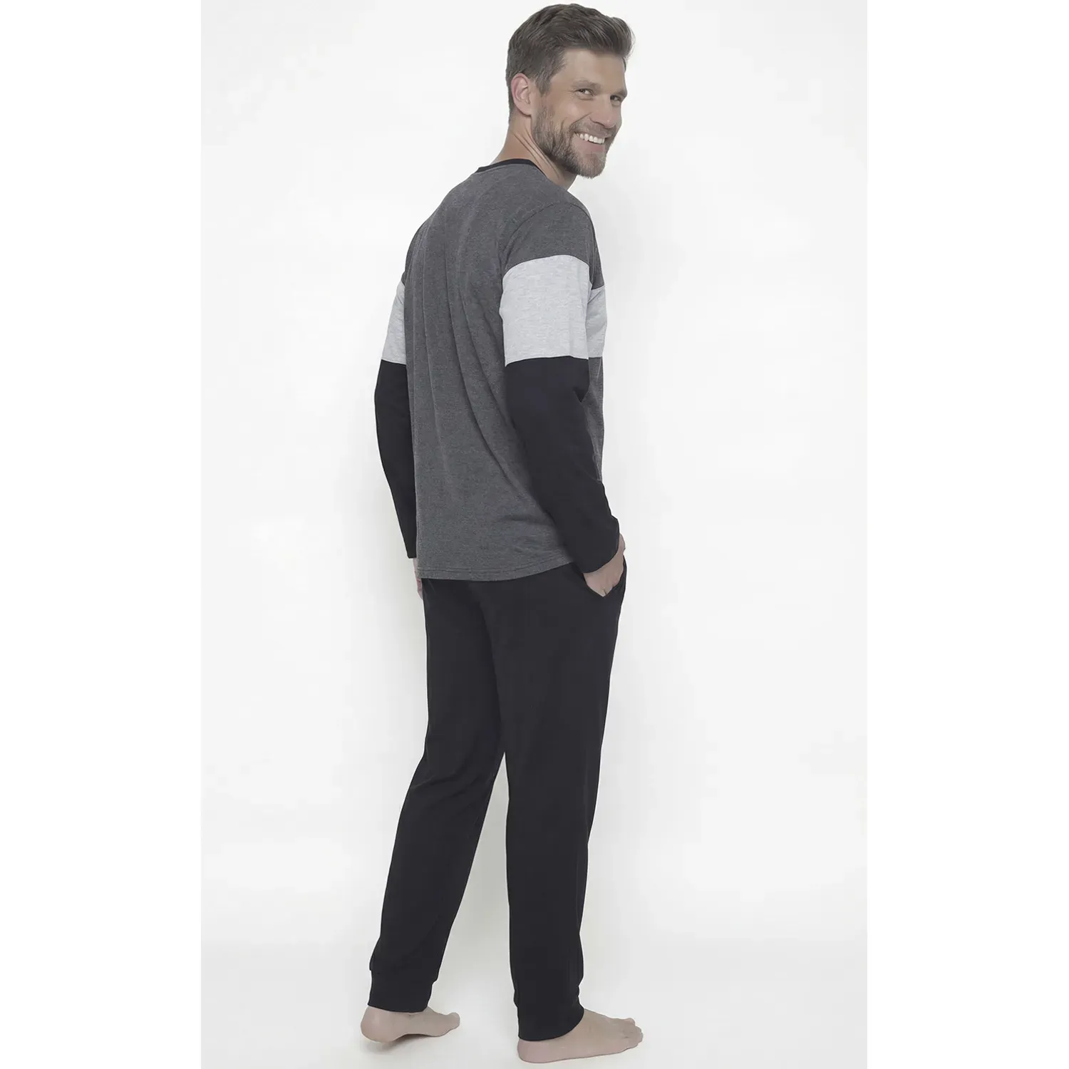 Pijama Kayser Hombre Pantalon Algodon color negro | Platanitos
