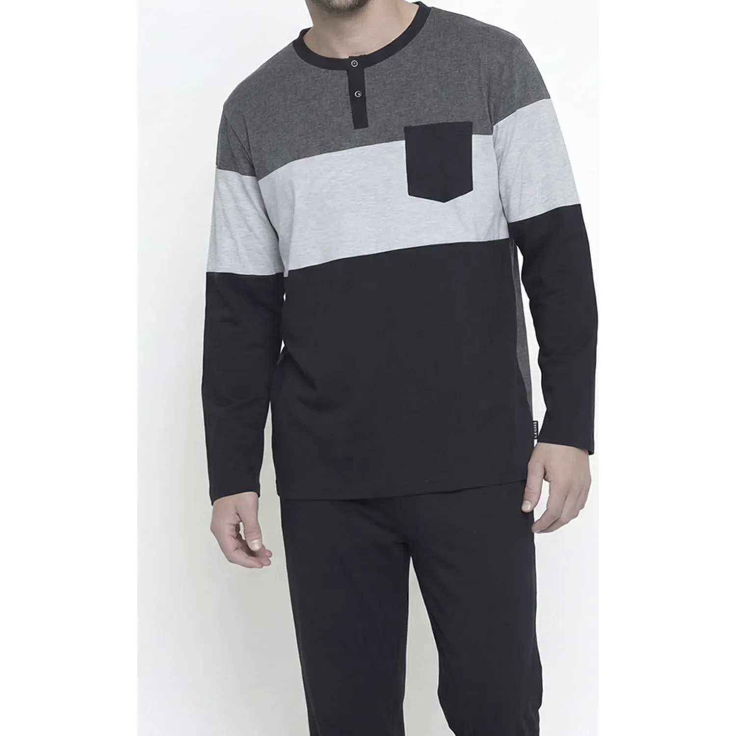 Pijama Kayser Hombre Pantalon Algodon color negro | Platanitos