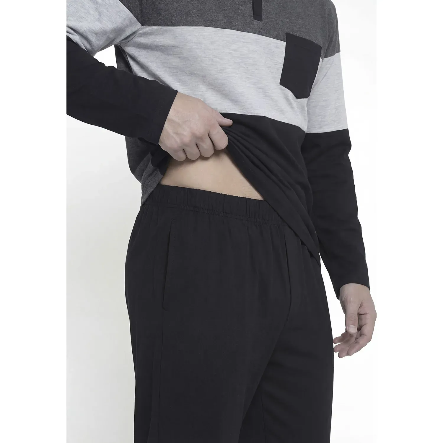 Pijama Kayser Hombre Pantalon Algodon color negro | Platanitos