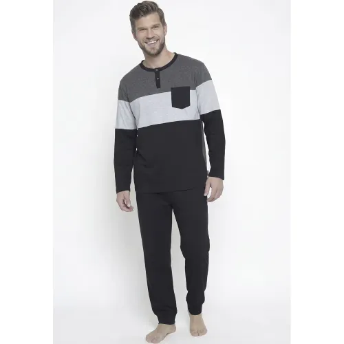 Pijama Kayser Hombre Pantalon Algodon color negro | Platanitos