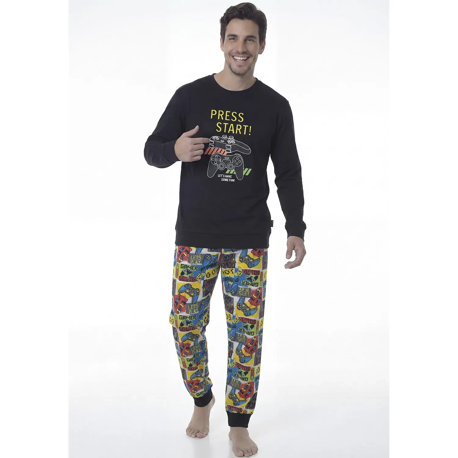 Pijama Kayser Hombre Pantalon Algodon color negro | Platanitos