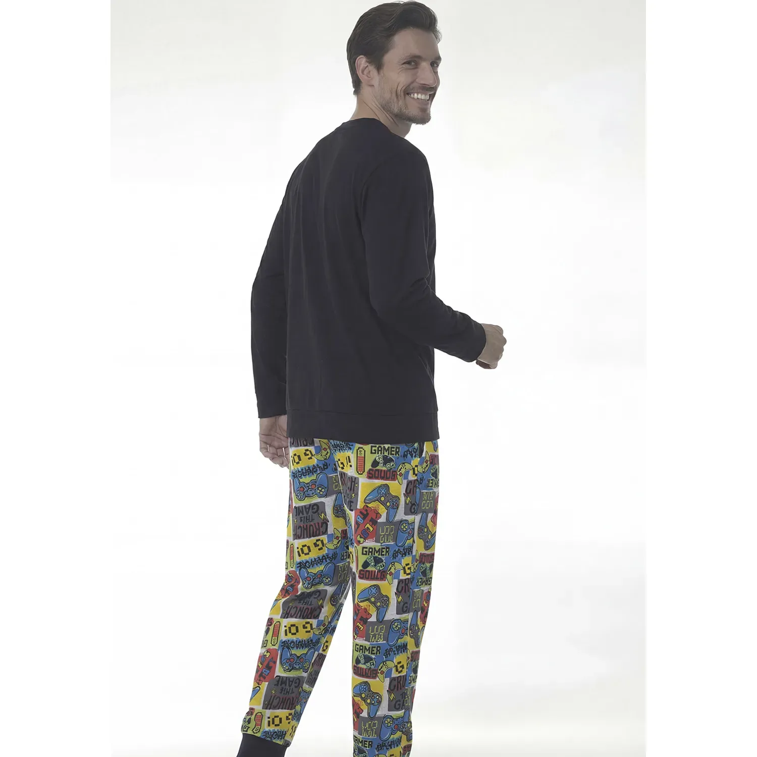 Pijama Kayser Hombre Pantalon Algodon color negro | Platanitos