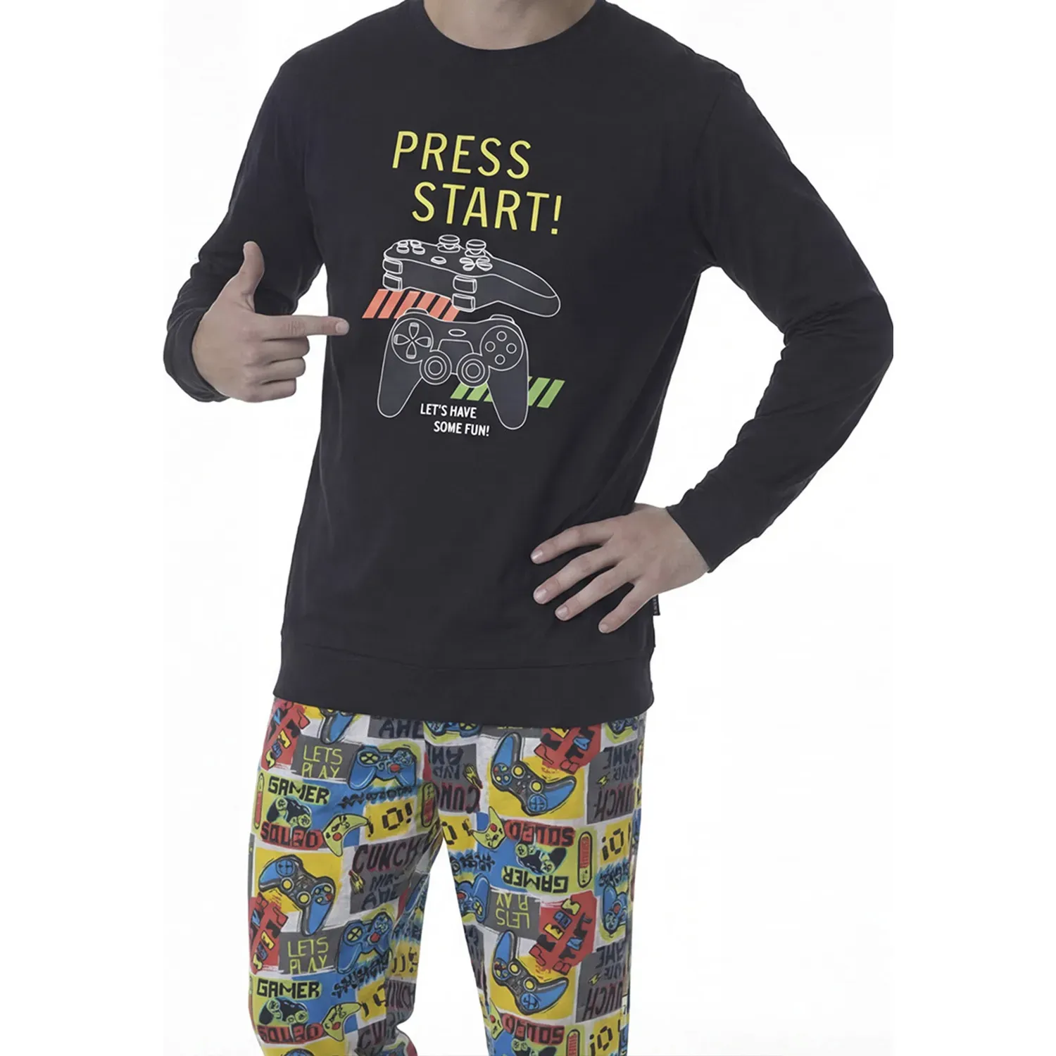 Pijama Kayser Hombre Pantalon Algodon color negro | Platanitos