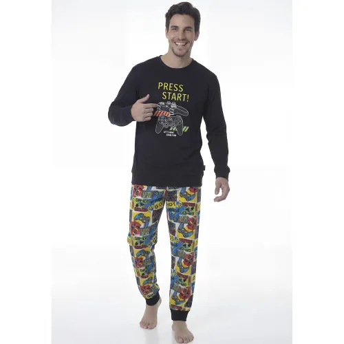 Pijama Kayser Hombre Pantalon Algodon color negro | Platanitos