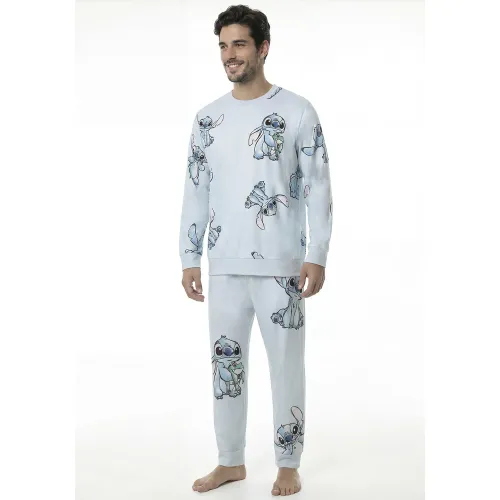 Pijama Kayser Hombre Pantalon Plush color celeste | Platanitos