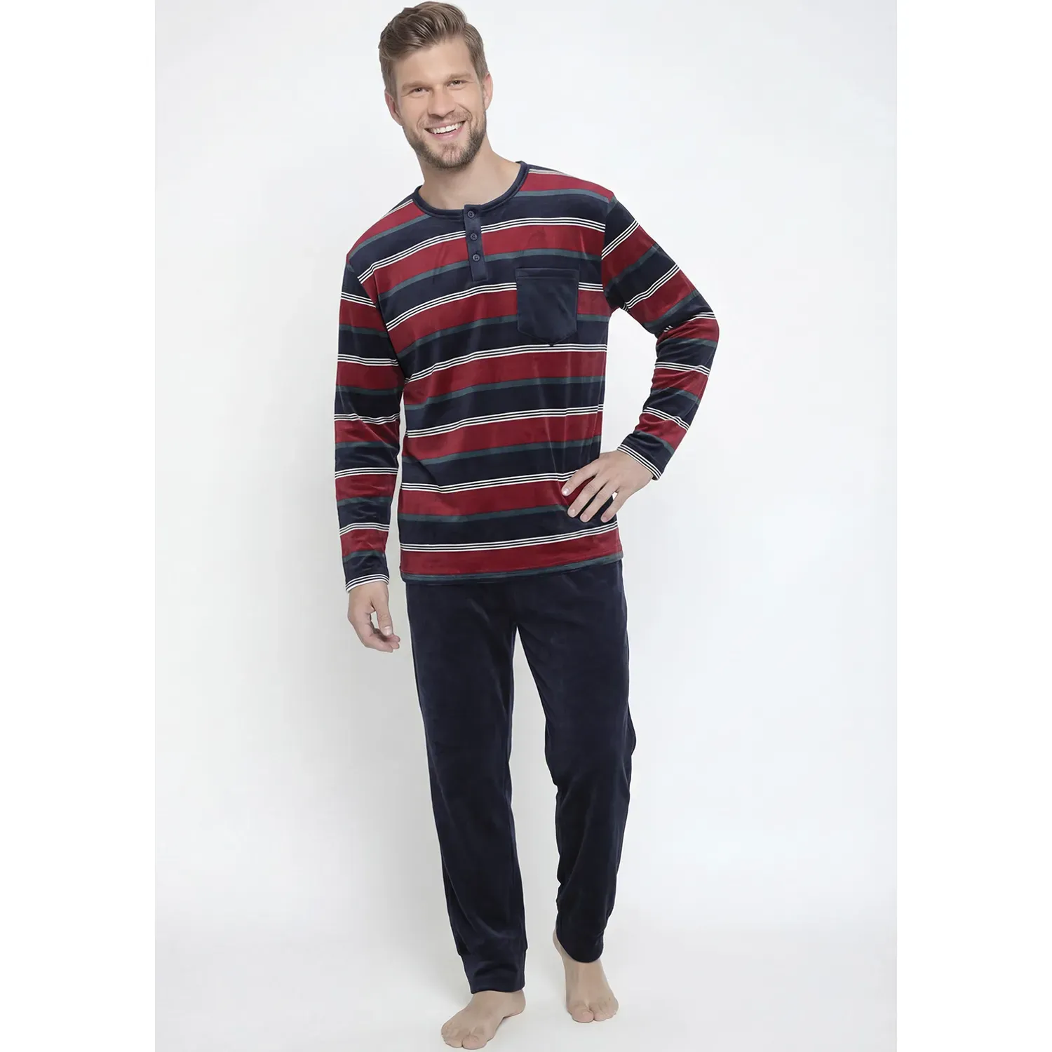 Pijama Kayser Hombre Pantalon Plush color rojo | Platanitos