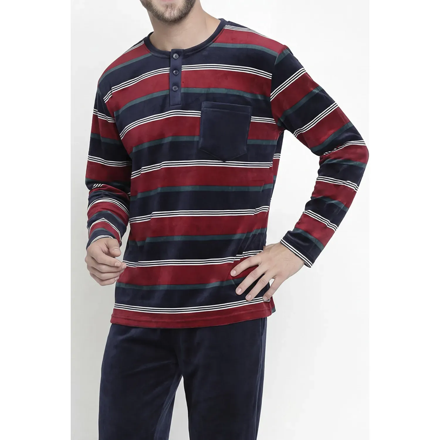 Pijama Kayser Hombre Pantalon Plush color rojo | Platanitos