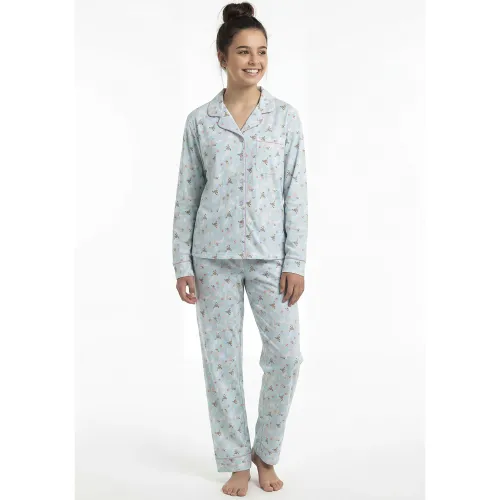 Pijama Kayser Jovencita Pantalon Algodon color celeste | Platanitos