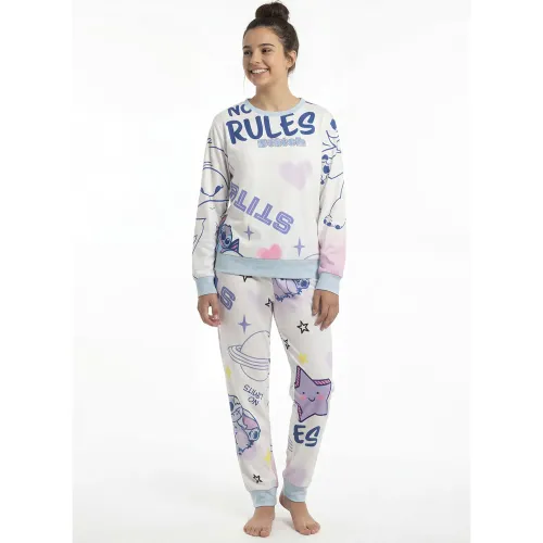 Pijama Kayser Jovencita Pantalon Plush color celeste | Platanitos