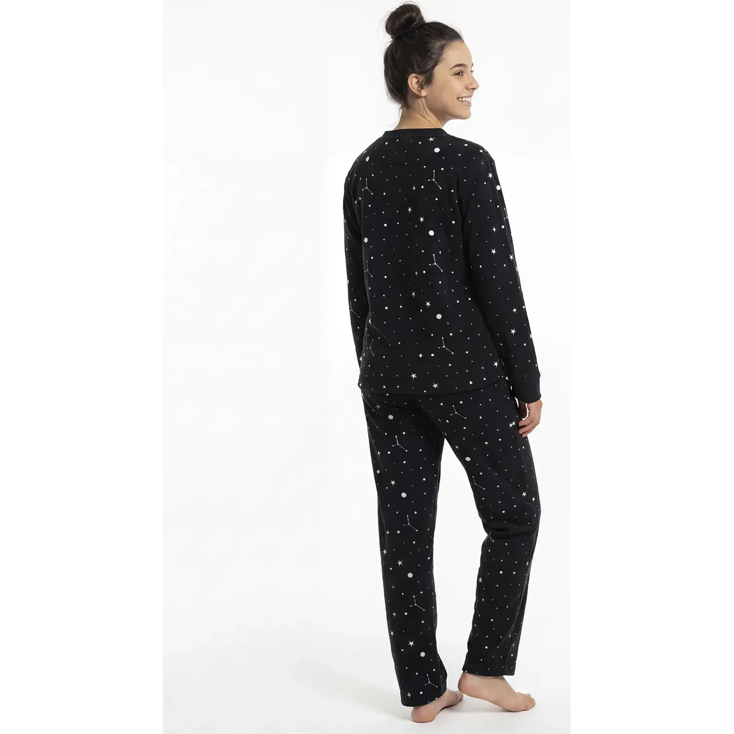 Pijama Kayser Jovencita Pantalon Polar color negro | Platanitos