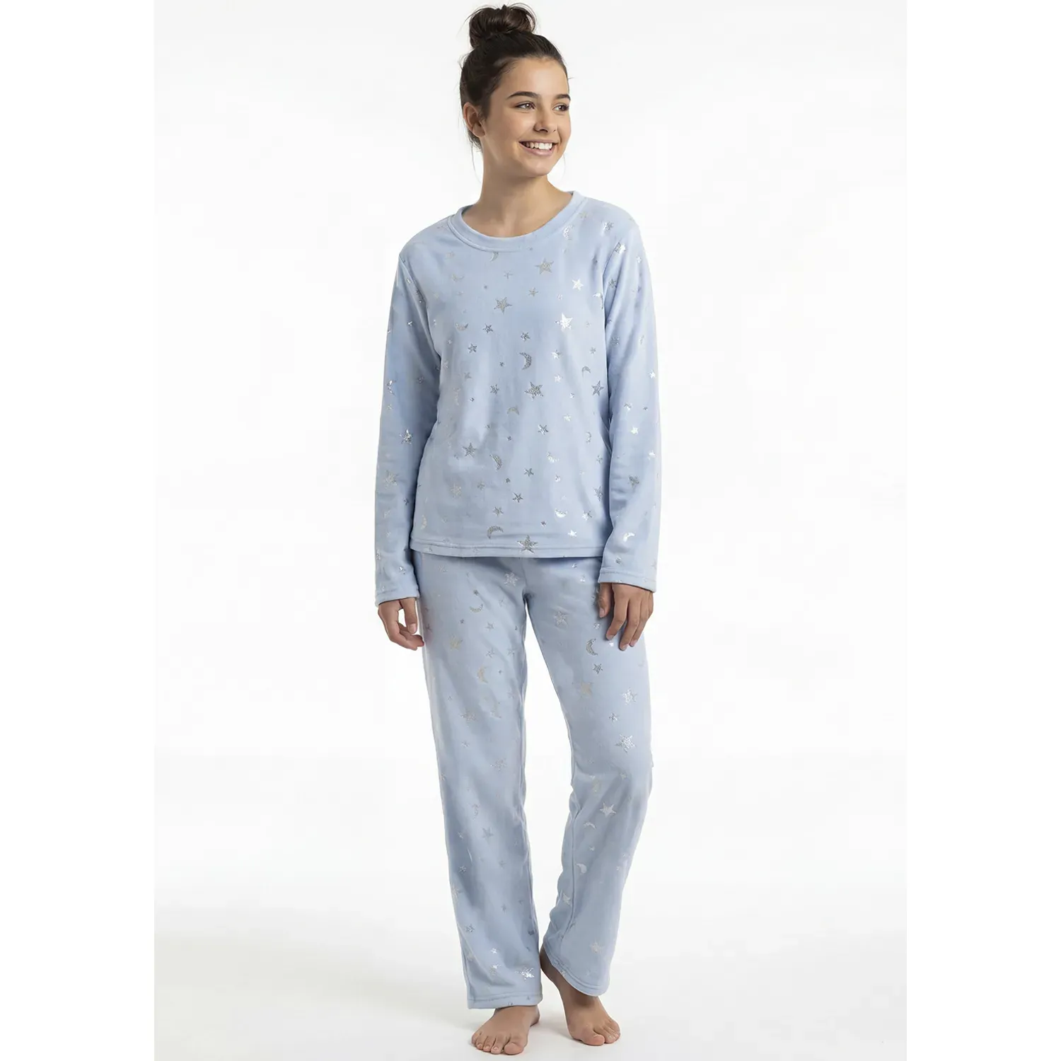 Pijama Kayser Jovencita Pantalon Polar color celeste | Platanitos
