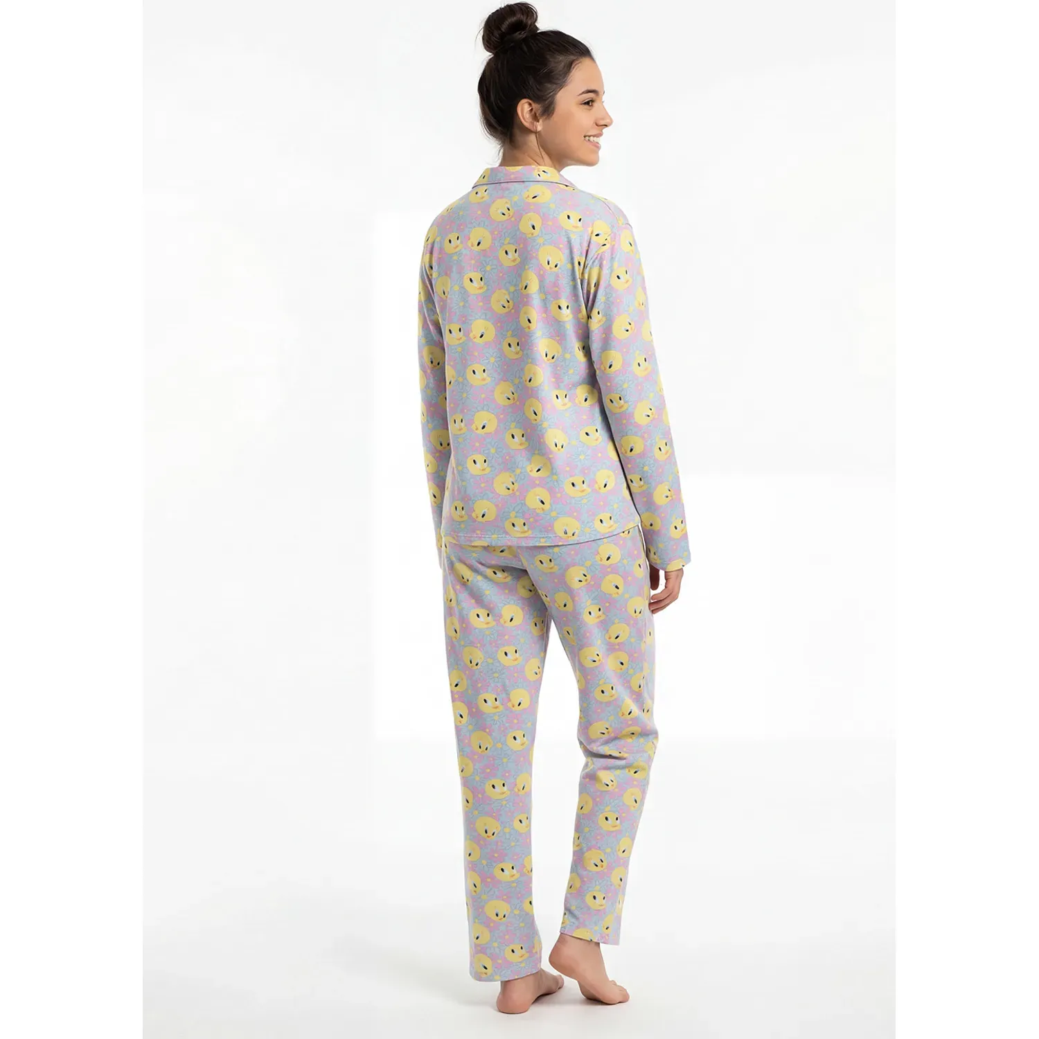 Pijama Kayser Jovencita Pantalon Tela Piel De Durazno color celeste | Platanitos