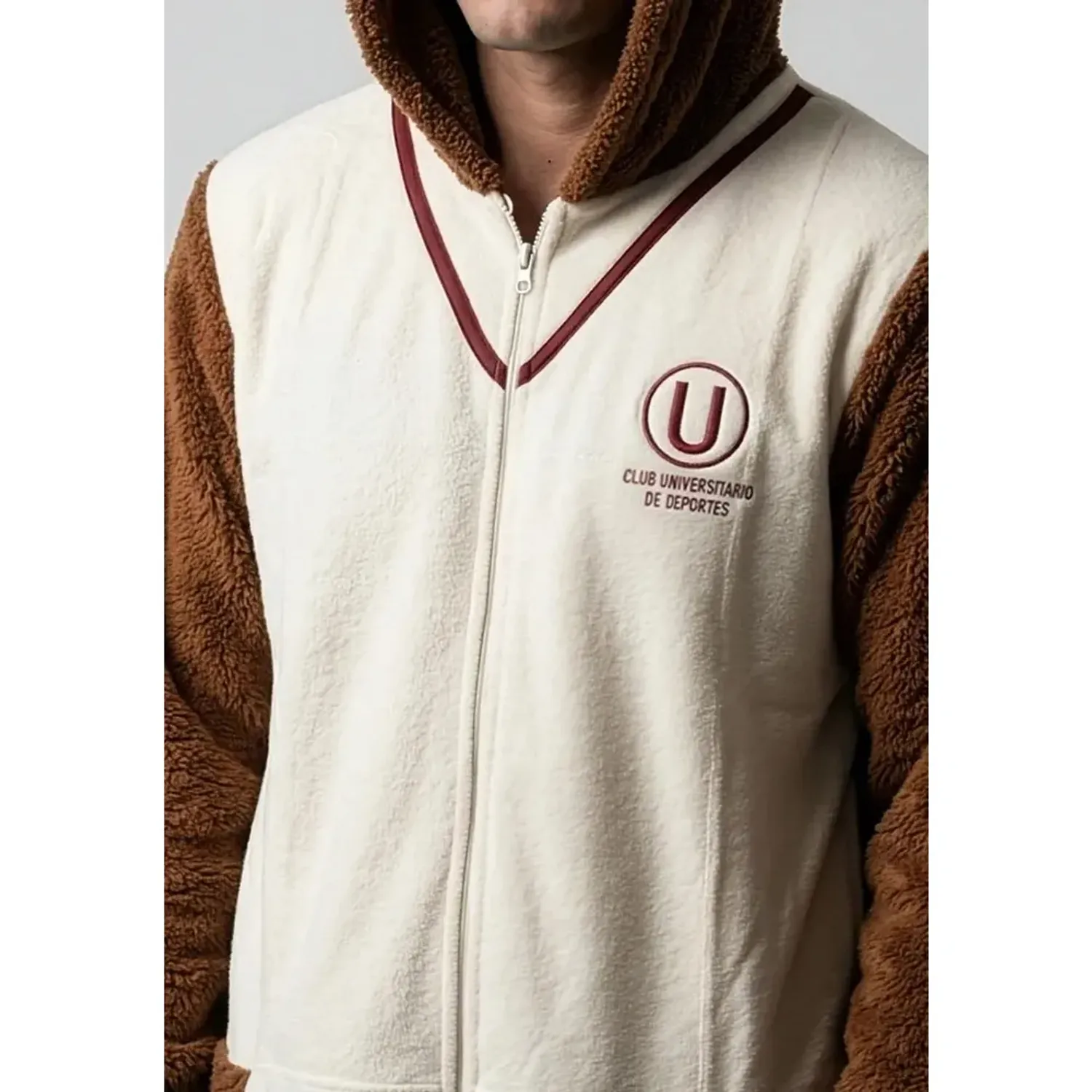 Pijama Kayser Jovencito Enterizo Coral Fleece color café | Platanitos