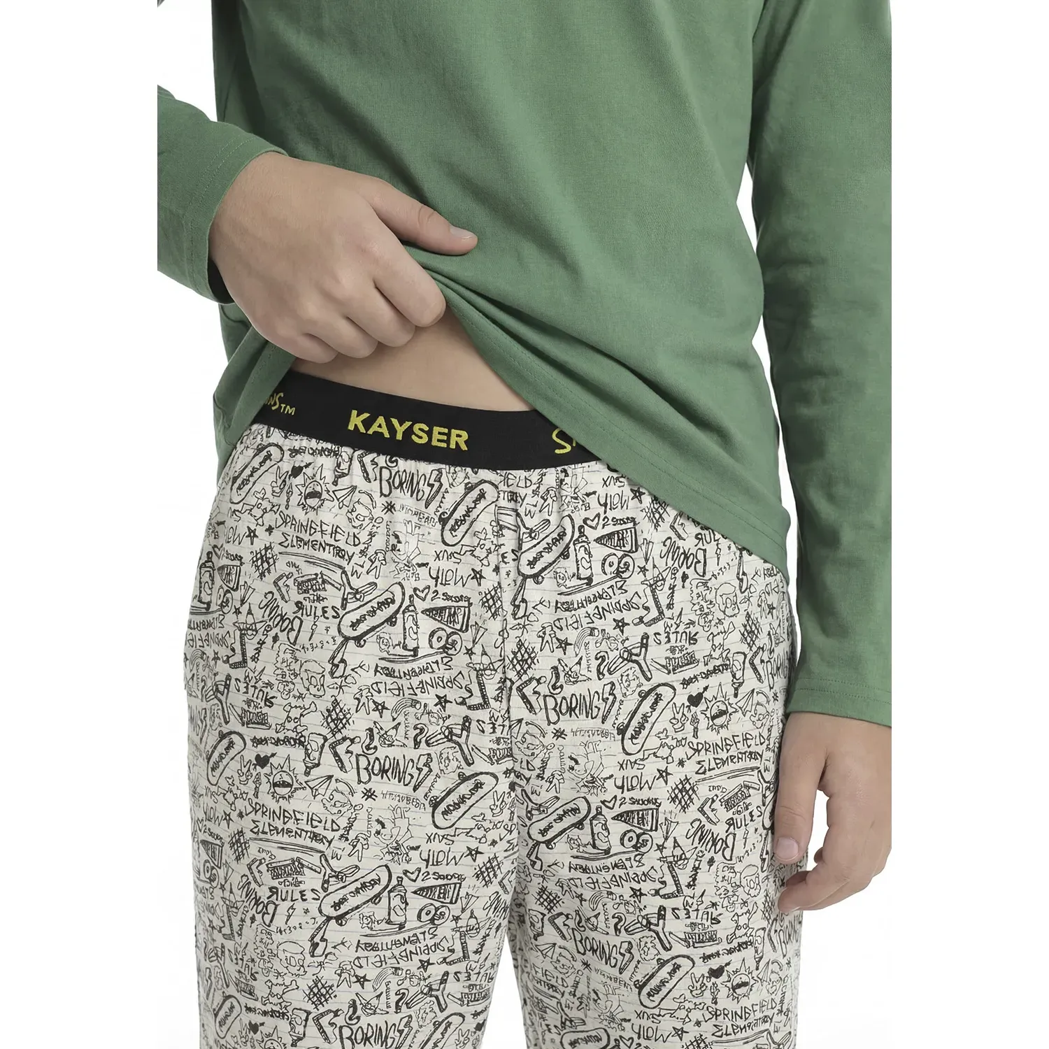 Pijama Kayser Jovencito Pantalon Algodon color verde | Platanitos