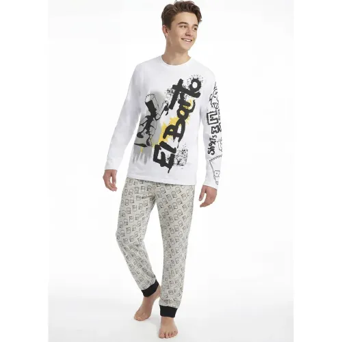 Pijama Kayser Jovencito Pantalon Algodon color blanco | Platanitos