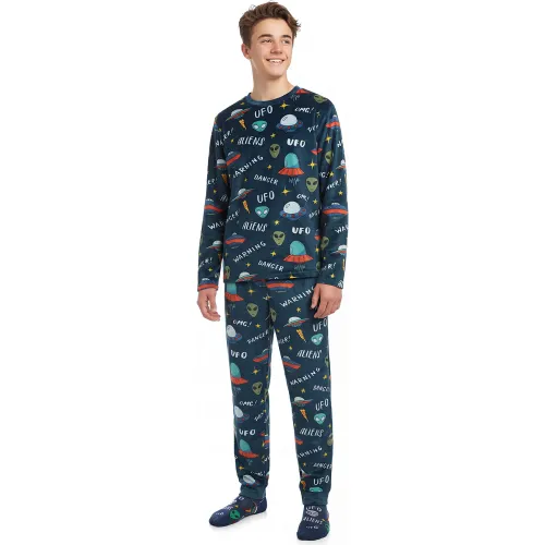 Pijama Kayser Jovencito Pantalon Plush color azul | Platanitos