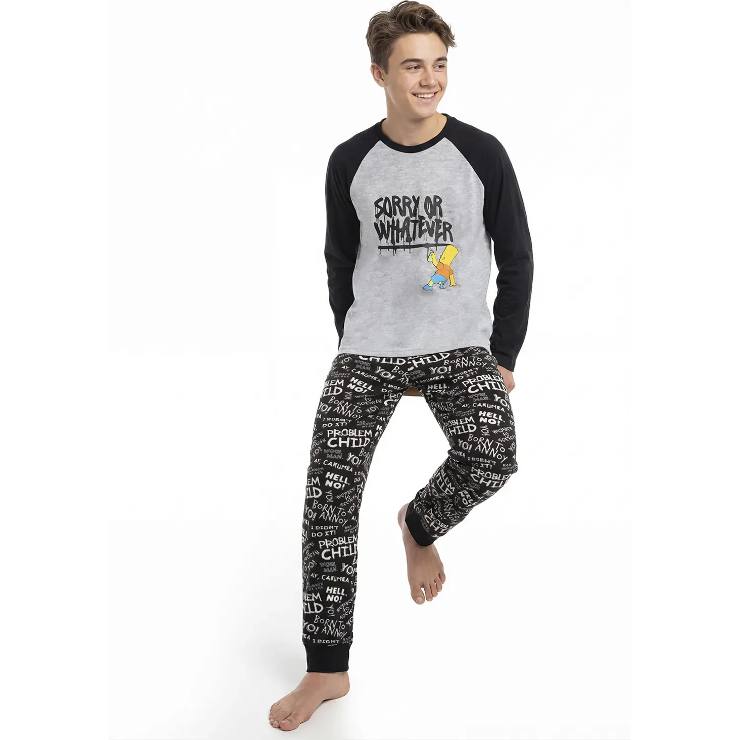Pijama Kayser Jovencito Pantalon Polar color negro | Platanitos