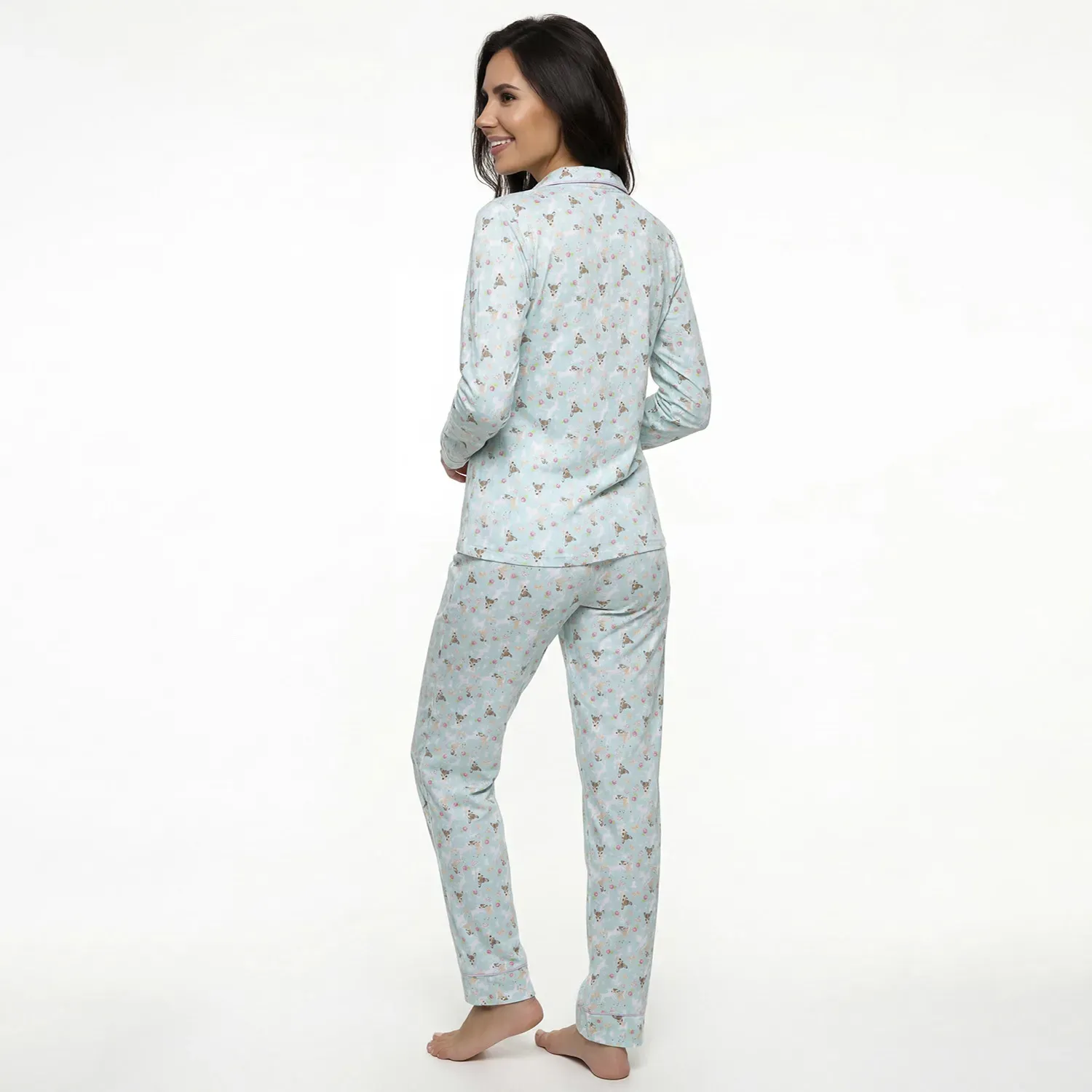 Kayser Pijama Kayser Mujer Pantalon Algodon color celeste | Platanitos