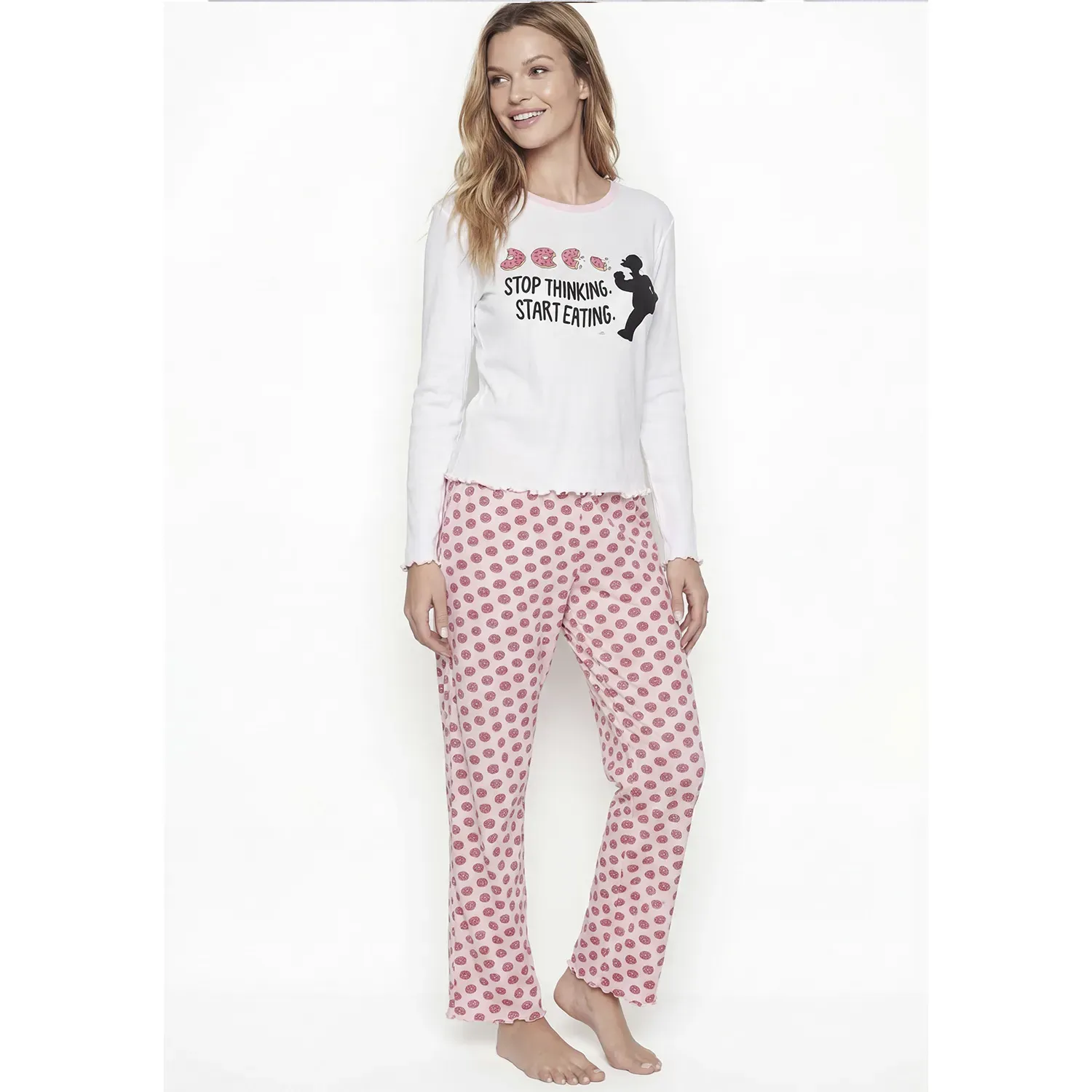 Kayser Pijama Kayser Mujer Pantalon Algodon color blanco | Platanitos