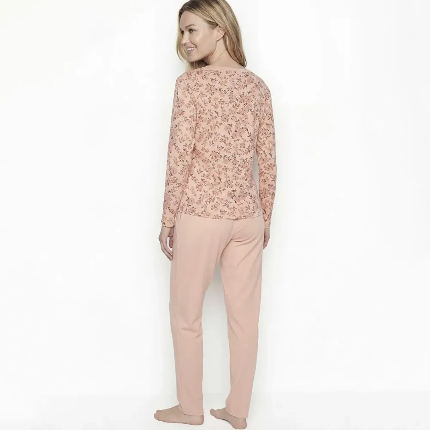 Pijama Kayser Mujer Pantalon Algodon color damasco | Platanitos