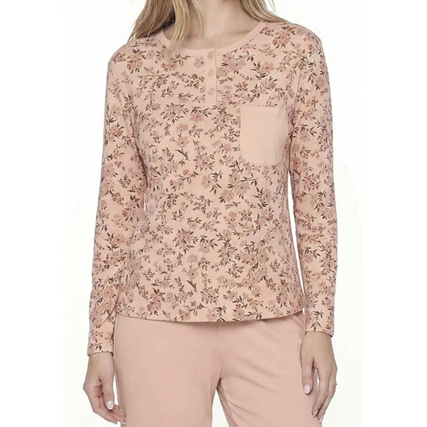 Pijama Kayser Mujer Pantalon Algodon color damasco | Platanitos