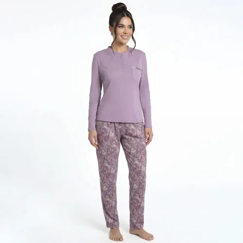Pijama Kayser Mujer Pantalon Algodon color morado | Platanitos