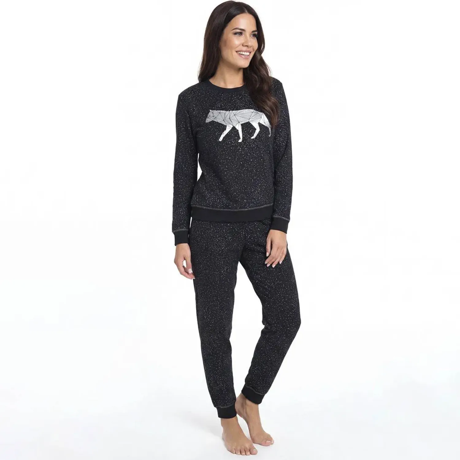 Pijama Kayser Mujer Pantalon Algodon color negro | Platanitos