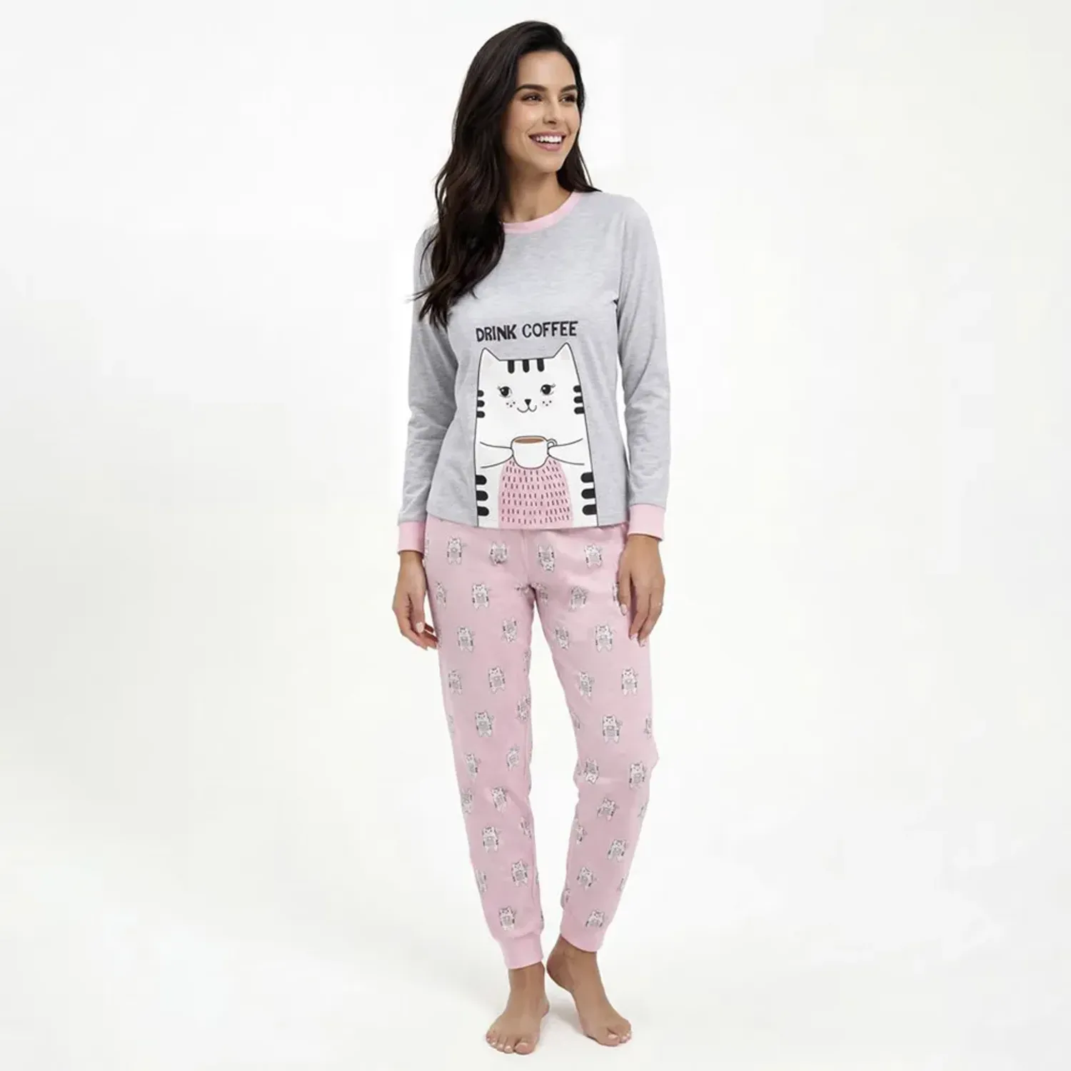 Pijama Kayser Mujer Pantalon Algodon color gris | Platanitos