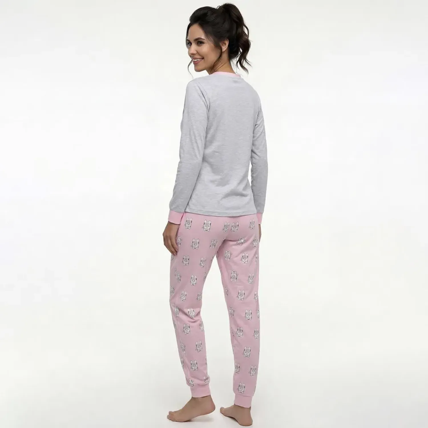 Pijama Kayser Mujer Pantalon Algodon color gris | Platanitos