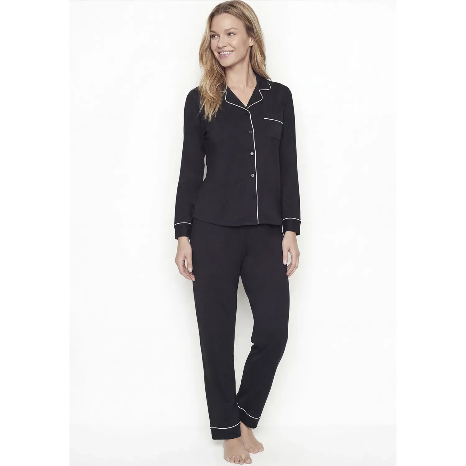 Pijama Kayser Mujer Pantalon Algodon color negro | Platanitos