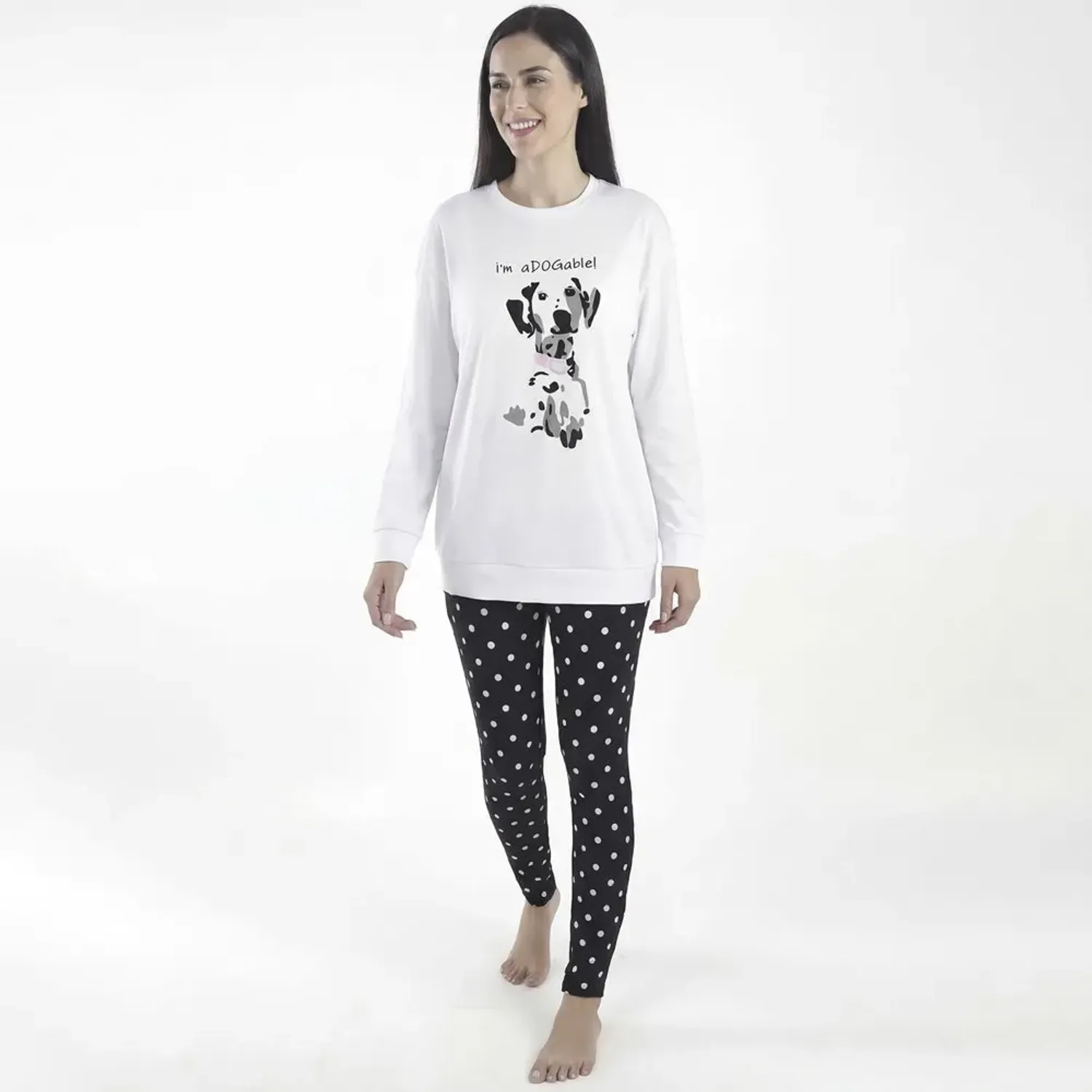 Pijama Kayser Mujer Pantalon Algodon color blanco | Platanitos