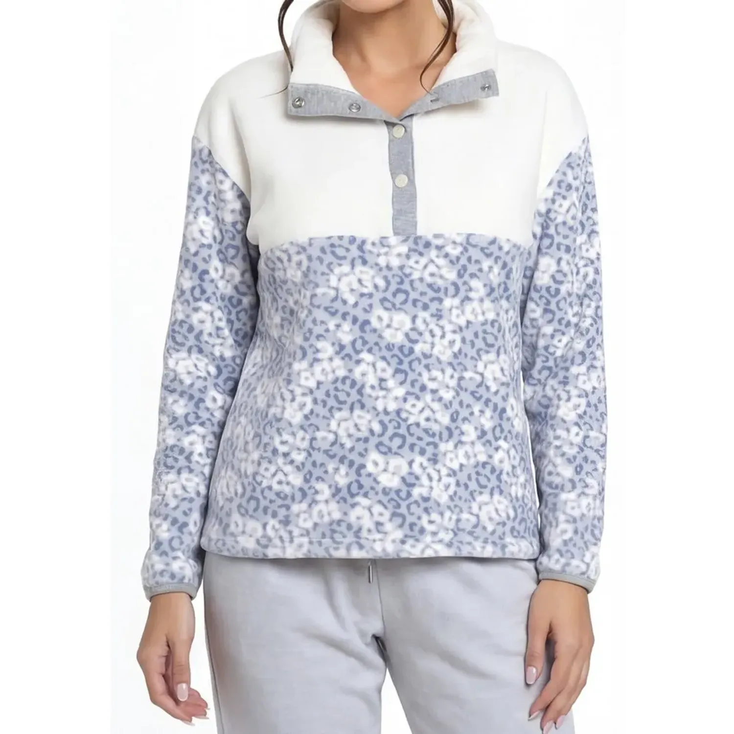 Pijama Kayser Mujer Pantalon Coral Fleece color azul | Platanitos