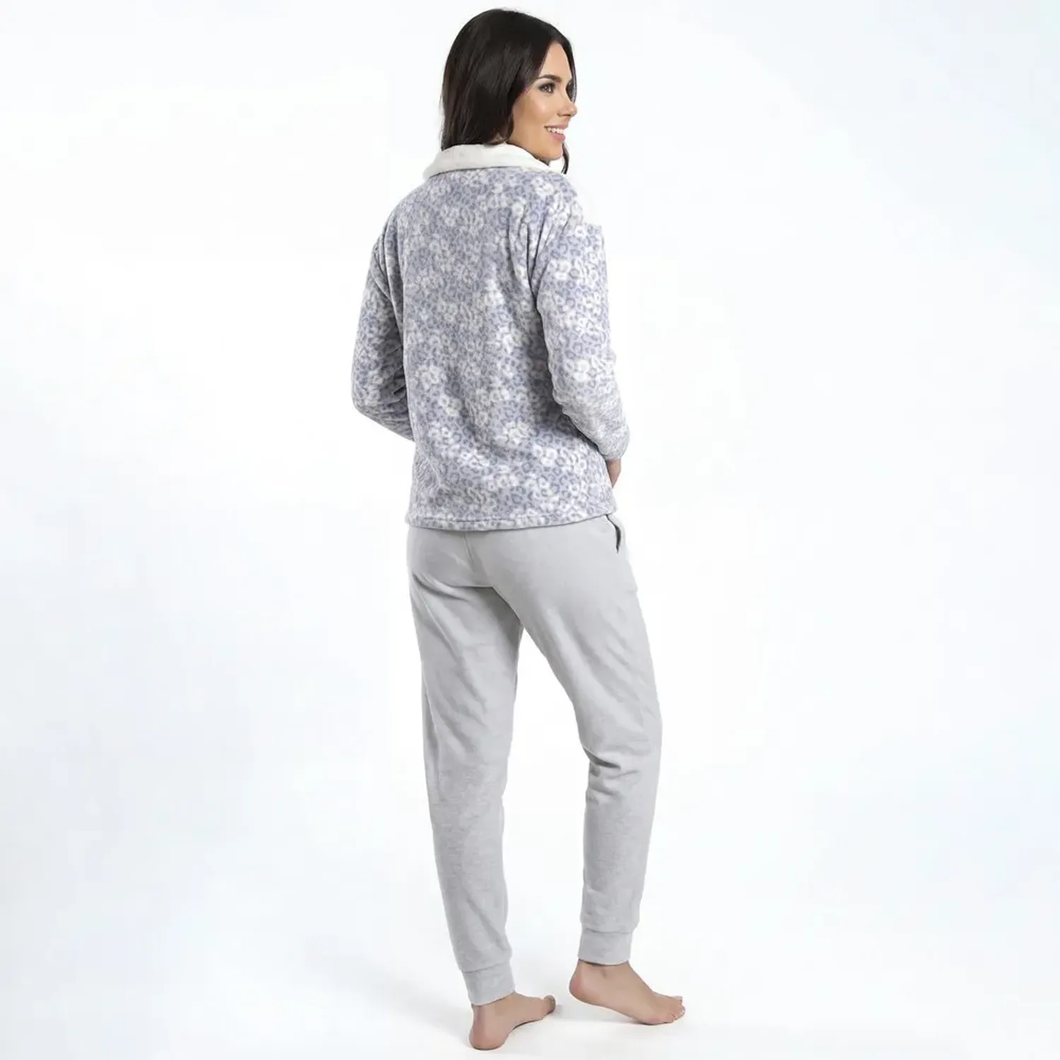Pijama Kayser Mujer Pantalon Coral Fleece color azul | Platanitos
