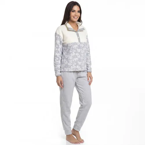 Pijama Kayser Mujer Pantalon Coral Fleece color azul | Platanitos