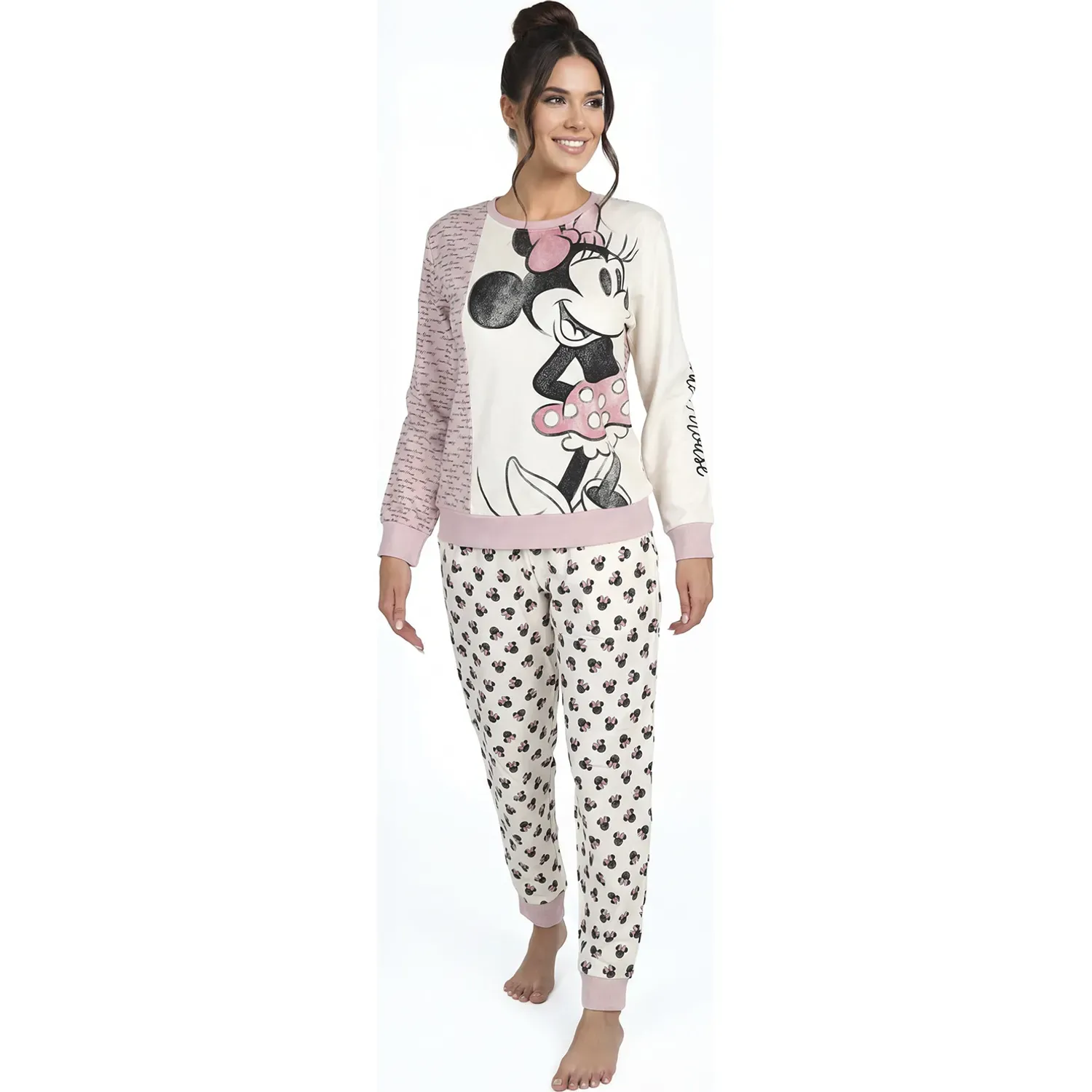 Pijama Kayser Mujer Pantalon French Terry color rosado | Platanitos