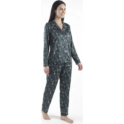 Pijama Kayser Mujer Pantalon Piel De Durazno color negro | Platanitos