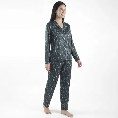 Pijama Kayser Mujer Pantalon Piel De Durazno color negro | Platanitos