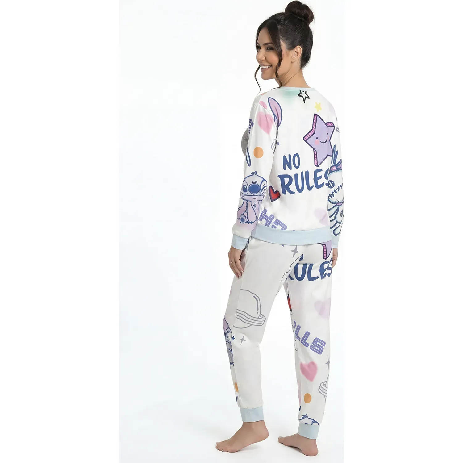 Pijama Kayser Mujer Pantalon Plush color celeste | Platanitos