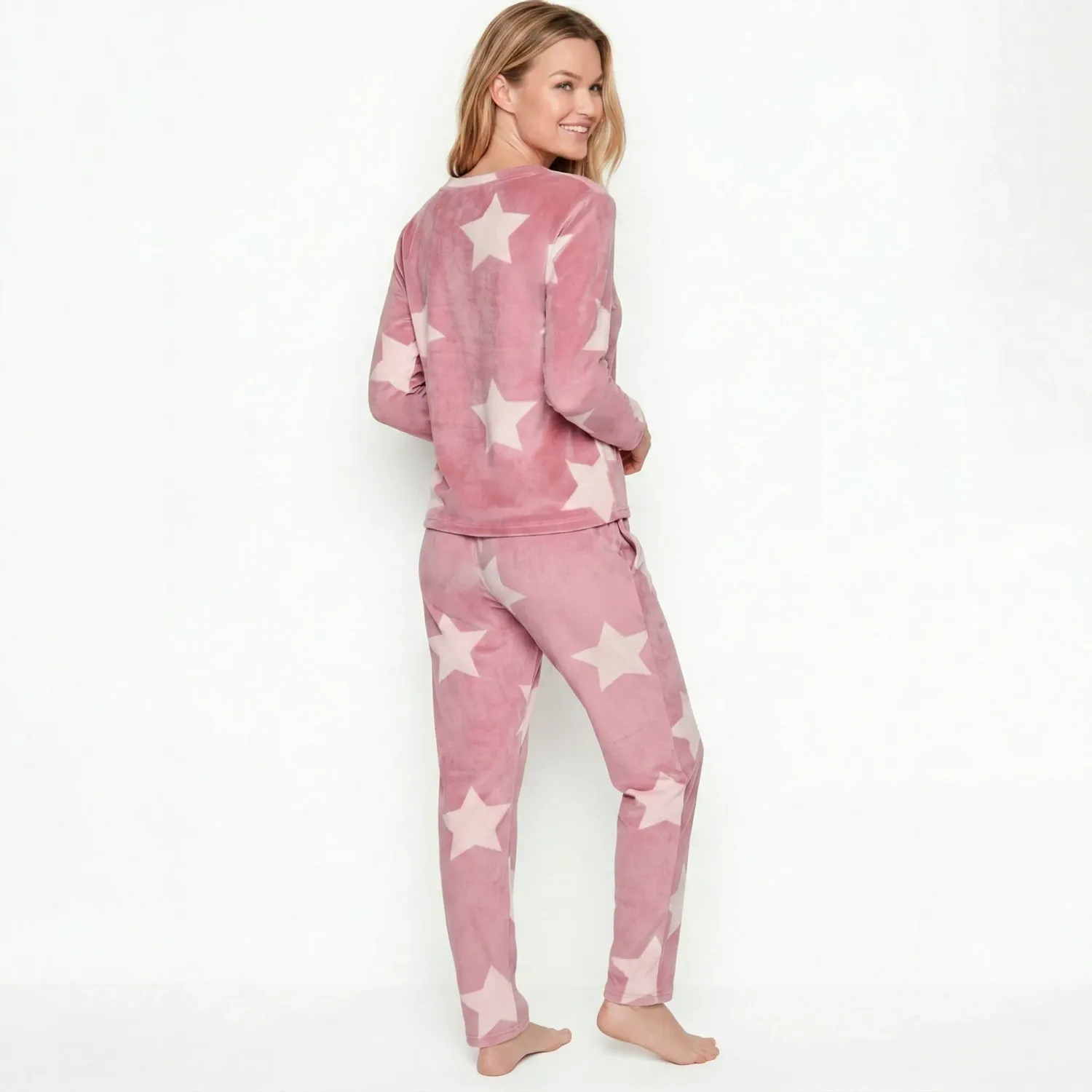 Pijama Kayser Mujer Pantalon Plush color rosado | Platanitos