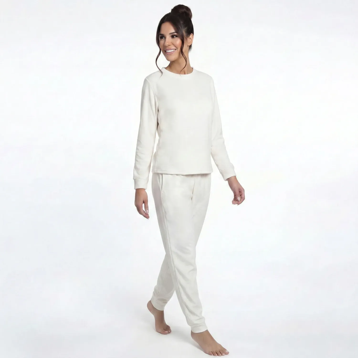 Pijama Kayser Mujer Pantalon Plush color marfil | Platanitos