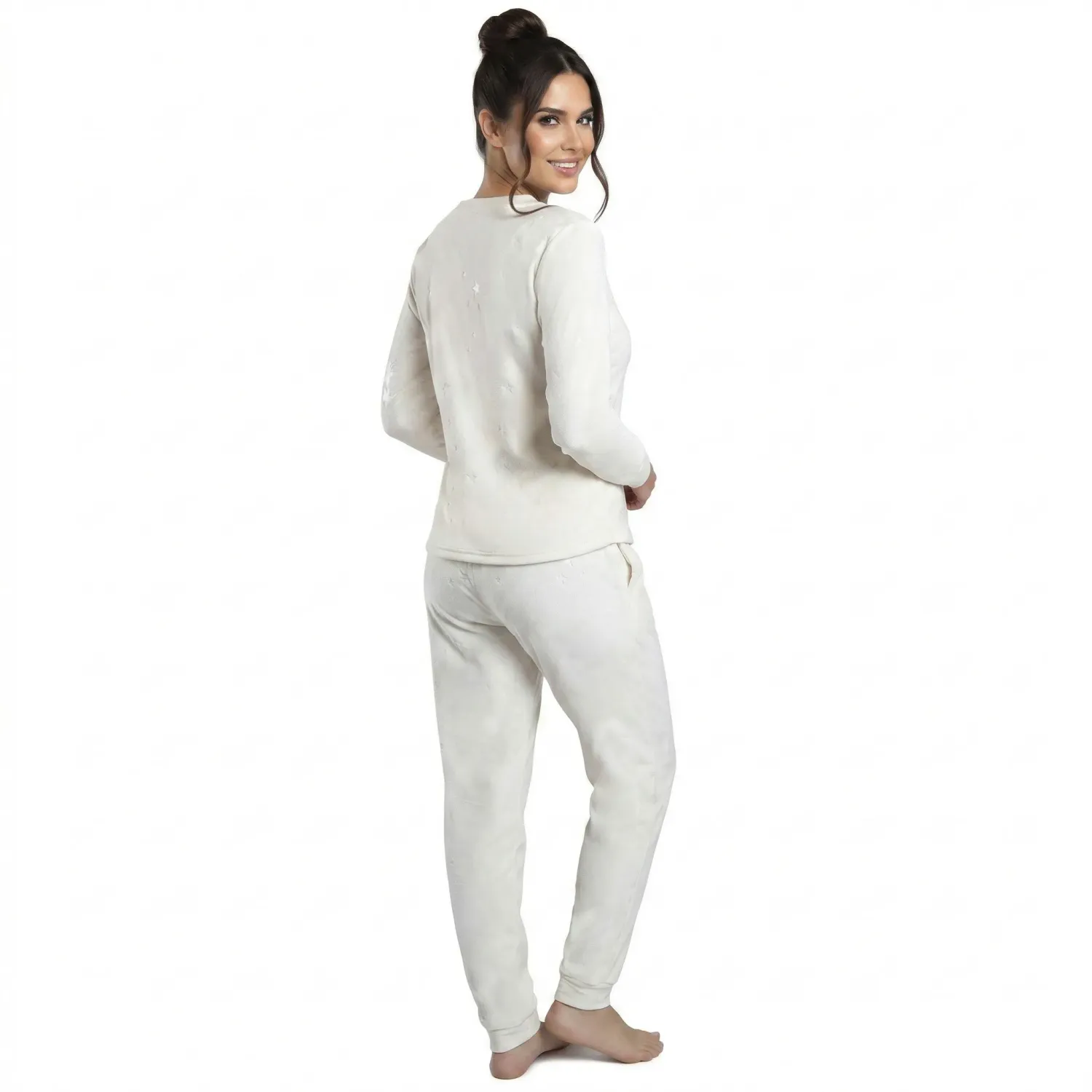 Pijama Kayser Mujer Pantalon Plush color marfil | Platanitos