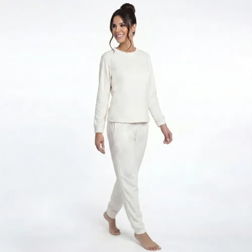Pijama Kayser Mujer Pantalon Plush color marfil | Platanitos