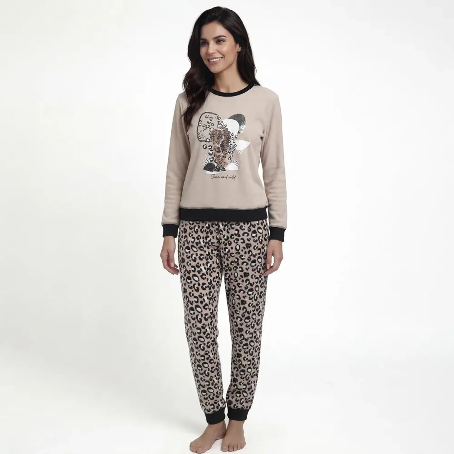 Pijama Kayser Mujer Pantalon Polar color beige | Platanitos