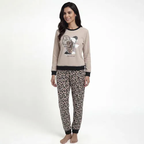 Mujer Kayser Beige Pijama Mujer Pantalon Polar