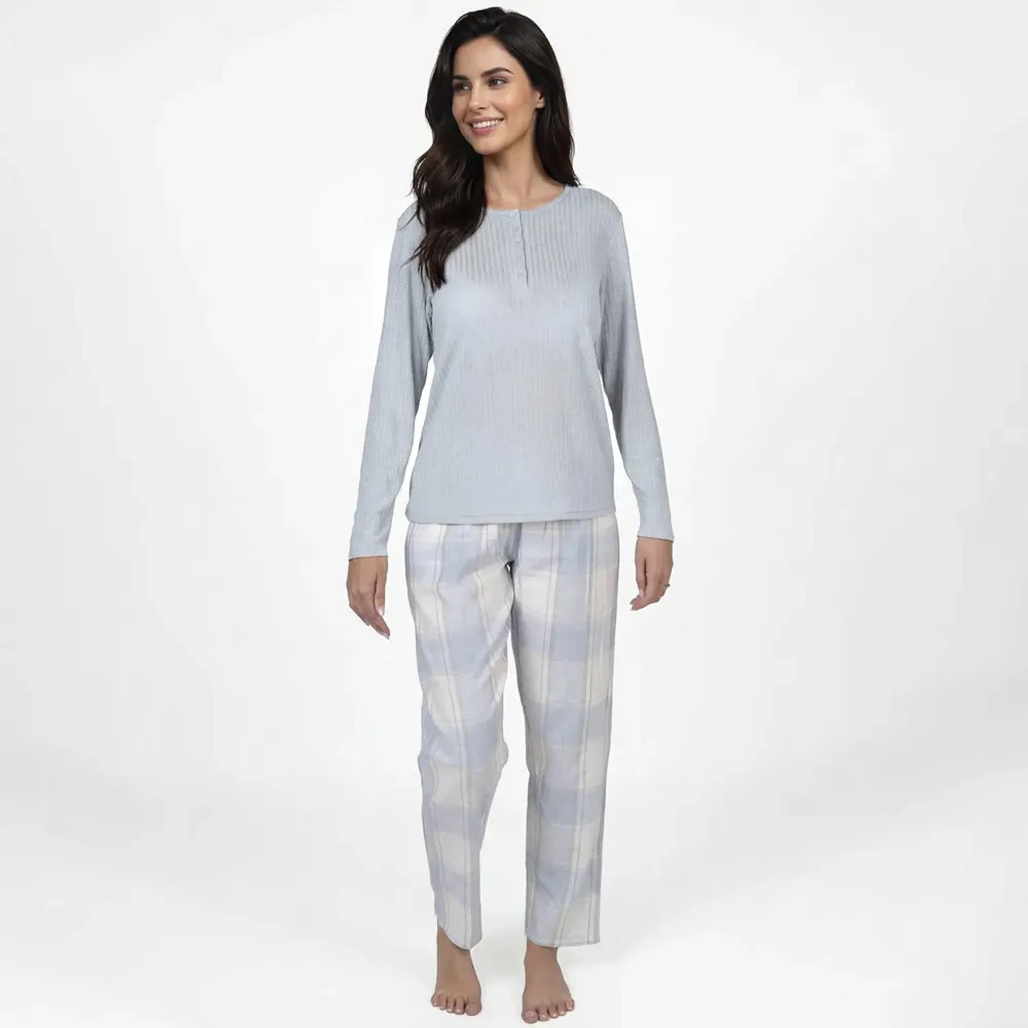Pijama Kayser Mujer Pantalon Poliester color celeste | Platanitos