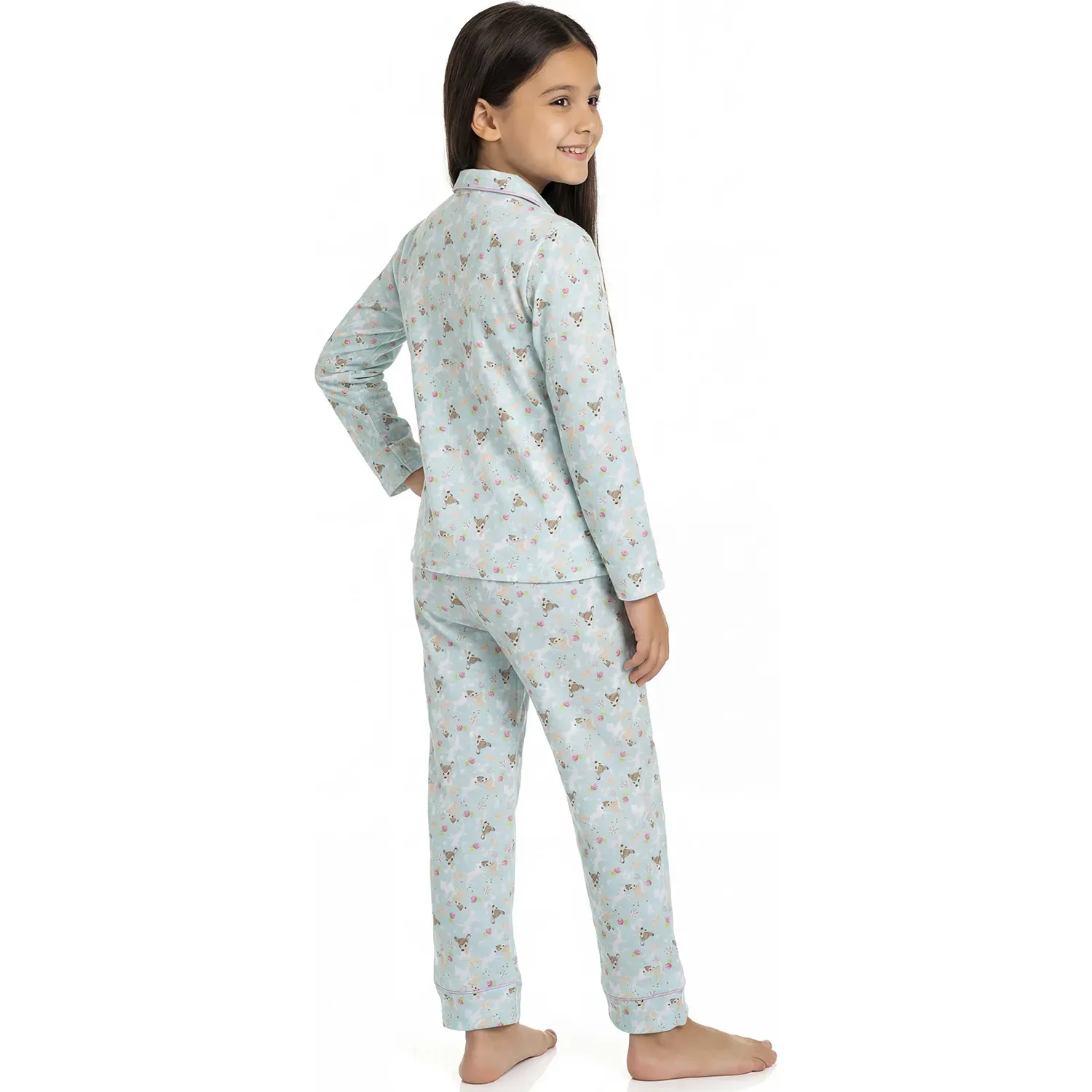 Pijama Kayser Niña Pantalon Algodon color celeste | Platanitos