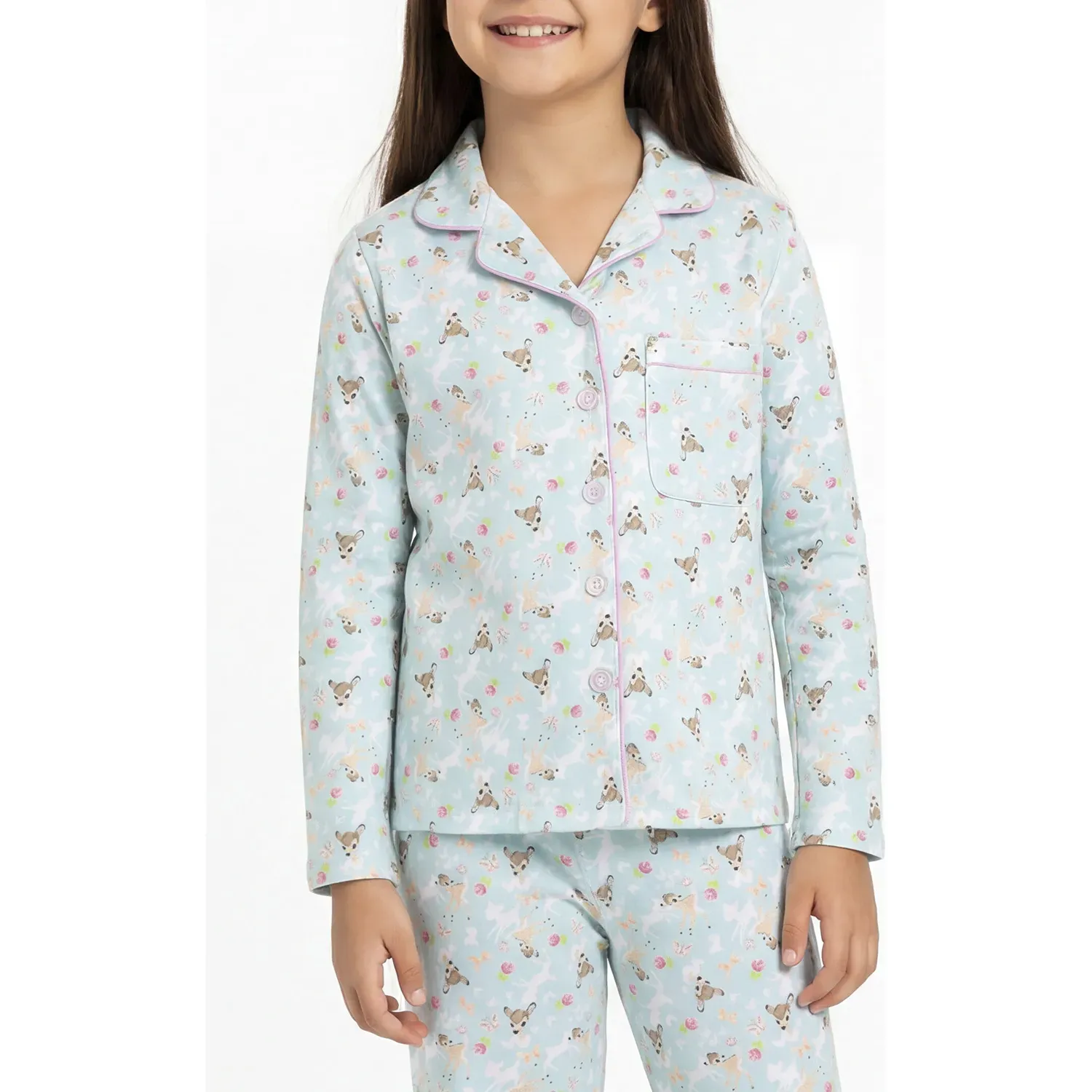 Pijama Kayser Niña Pantalon Algodon color celeste | Platanitos